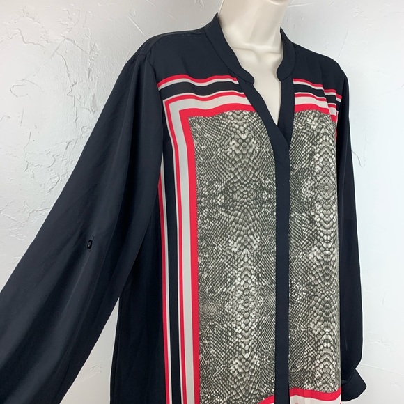 INC geometric snake print tab sleeve tunic - Picture 3 of 8